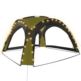  Namiot imprezowy z LED i 4 ściankami, 3,6x3,6x2,3 m, zielony Lumarko!