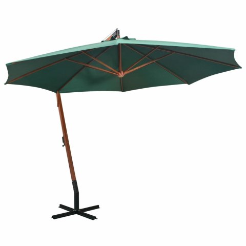  Parasol ogrodowy wiszący, 350 cm, drewniany, zielony Lumarko!