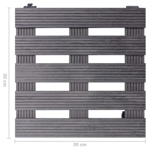  Stojaki na kółkach pod donice, 2 szt., szare, 30x30x7,5 cm, WPC Lumarko!