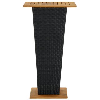  Stolik barowy, czarny, 60x60x110 cm, rattan PE i lita akacja Lumarko!