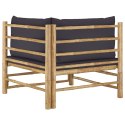  Narożna sofa ogrodowa z ciemnoszarymi poduszkami, bambusowa Lumarko!