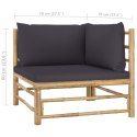  Narożna sofa ogrodowa z ciemnoszarymi poduszkami, bambusowa Lumarko!