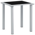 Leżaki ze stolikiem, 2 szt., aluminium, czarne Lumarko!