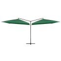  Podwójny parasol na stalowym słupku, 250 x 250 cm, zielony Lumarko!