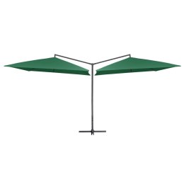  Podwójny parasol na stalowym słupku, 250 x 250 cm, zielony Lumarko!