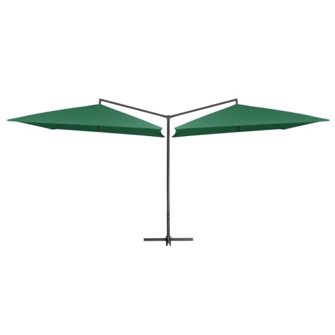  Podwójny parasol na stalowym słupku, 250 x 250 cm, zielony Lumarko!
