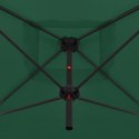  Podwójny parasol na stalowym słupku, 250 x 250 cm, zielony Lumarko!