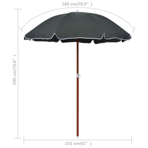  Parasol na stalowym słupku, 180 cm, antracytowy Lumarko!