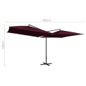  Podwójny parasol na stalowym słupku, 250 x 250 cm, bordowy Lumarko!