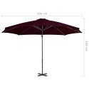 Parasol wiszący z aluminiowym słupkiem, czerwony, 300 cm Lumarko!
