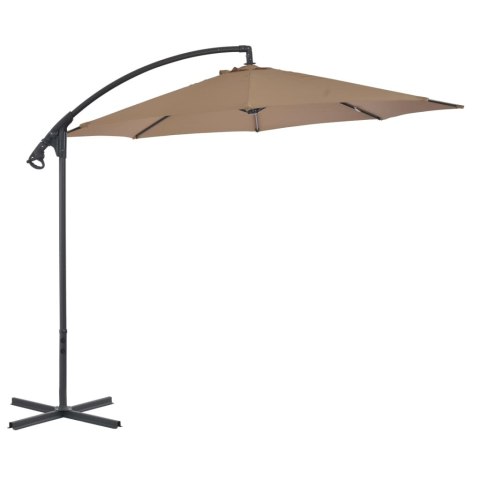  Parasol wiszący ze stalowym słupkiem, 300 cm, kolor taupe Lumarko!