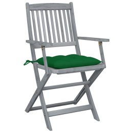  Składane krzesła ogrodowe, 2 szt., z poduszkami, akacjowe Lumarko!