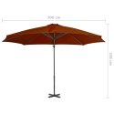  Wiszący parasol ze słupkiem aluminiowym, terakotowy, 300 cm Lumarko!