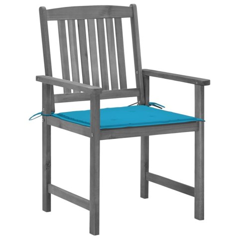  Krzesła reżyserskie z poduszkami, 4 szt., szare, akacjowe Lumarko!