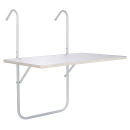 Lumarko Składany stolik na balkon, biały, 60 x 40 x 1,2 cm