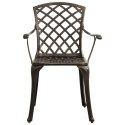  Krzesła ogrodowe 4 szt., odlewane aluminium, brązowe Lumarko!