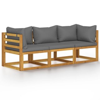  3-osobowa sofa ogrodowa z poduszkami, lite drewno akacjowe Lumarko!