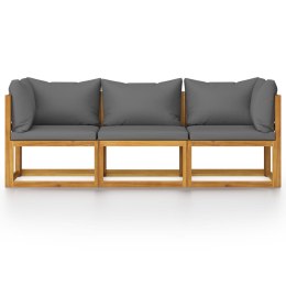  3-osobowa sofa ogrodowa z poduszkami, lite drewno akacjowe Lumarko!