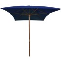  Parasol ogrodowy na drewnianym słupku, niebieski, 200x300 cm Lumarko!