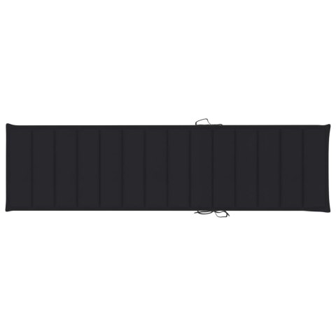  Leżak z czarną poduszką, lite drewno tekowe Lumarko!