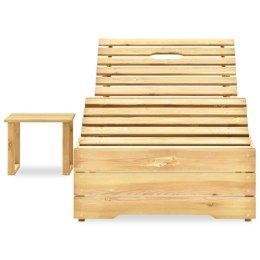  Leżak ze stolikiem, impregnowane na zielono drewno sosnowe Lumarko!