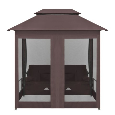  Altanka ogrodowa z rozkładaną huśtawką, kawowa Lumarko!