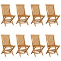  Krzesła ogrodowe z antracytowymi poduszkami, 8 szt., tekowe Lumarko!