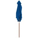  Parasol ogrodowy na drewnianym słupku, niebieski, 150x200 cm Lumarko!