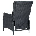  Rozkładane krzesło ogrodowe, poduszki, polirattan, ciemnoszare Lumarko!
