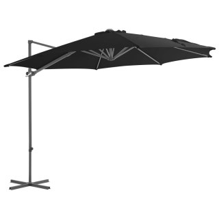  Parasol wiszący na stalowym słupku, 300 cm, czarny Lumarko!