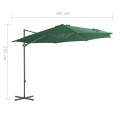  Parasol wiszący ze stalowym słupkiem, 300 cm, zielony Lumarko!