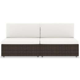  Sofa modułowa 2-osobowa, rattan PE, brązowa Lumarko!