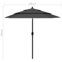  3-poziomowy parasol na aluminiowym słupku, antracytowy, 2,5 m Lumarko!