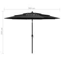  3-poziomowy parasol na aluminiowym słupku, antracytowy, 3 m Lumarko!