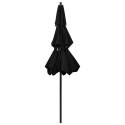  3-poziomowy parasol na aluminiowym słupku, czarny, 2,5 m Lumarko!