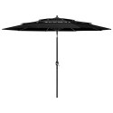  3-poziomowy parasol na aluminiowym słupku, czarny, 3 m Lumarko!
