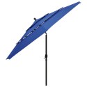  3-poziomowy parasol na aluminiowym słupku, lazurowy, 3,5 m Lumarko!