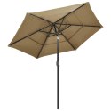  3-poziomowy parasol na aluminiowym słupku, taupe, 2,5 m Lumarko!