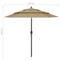  3-poziomowy parasol na aluminiowym słupku, taupe, 2,5 m Lumarko!