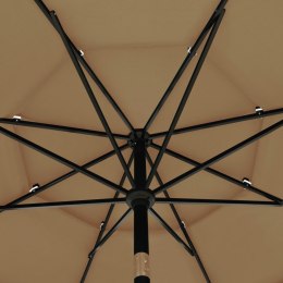  3-poziomowy parasol na aluminiowym słupku, taupe, 3,5 m Lumarko!