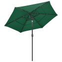  3-poziomowy parasol na aluminiowym słupku, zielony, 2,5 m Lumarko!