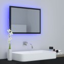  Lustro łazienkowe z LED, czarne na wysoki połysk, 60x8,5x37 cm Lumarko!