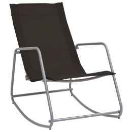  Ogrodowe krzesło bujane, czarne, 95x54x85 cm, textilene Lumarko!