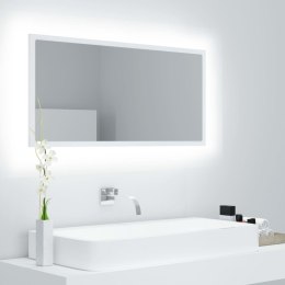 Lumarko Lustro łazienkowe z LED, białe, 90 x 8,5 x 37 cm, płyta wiórowa