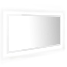 Lumarko Lustro łazienkowe z LED, białe na wysoki połysk, 90x8,5x37 cm