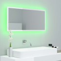  Lustro łazienkowe z LED, białe na wysoki połysk, 90x8,5x37 cm Lumarko!