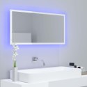  Lustro łazienkowe z LED, białe na wysoki połysk, 90x8,5x37 cm Lumarko!