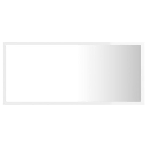  Lustro łazienkowe z LED, białe na wysoki połysk, 90x8,5x37 cm Lumarko!
