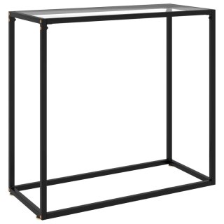  Stolik konsolowy, przezroczysty, 80x35x75 cm, szkło hartowane Lumarko!