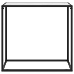  Stolik konsolowy, biały, 80x35x75 cm, szkło hartowane Lumarko!